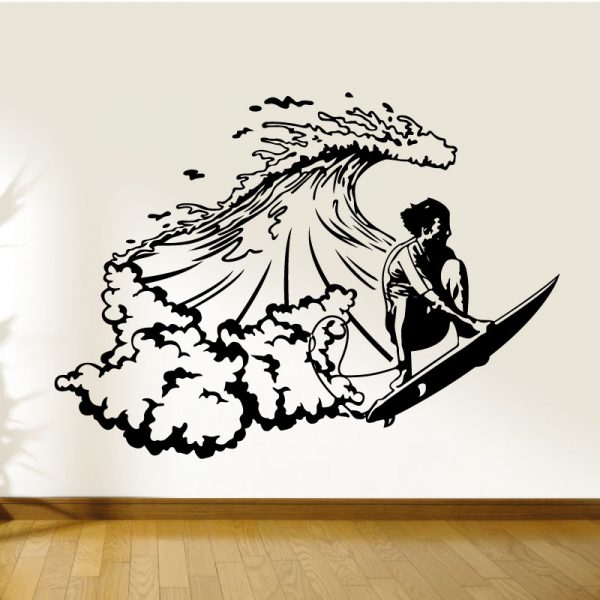 Surfista. Autocolante decorativo de parede para os amantes do surf.