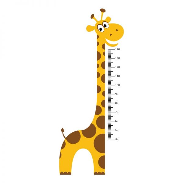 Régua de crescimento Girafa vinil autocolante decorativo