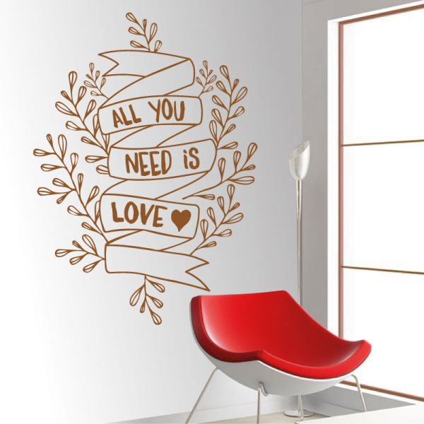 All you need is love. autocolante decorativo de parede.