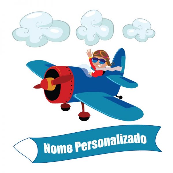 Avião nome personalizado em vinil autocolante decorativo para decoração Infantil