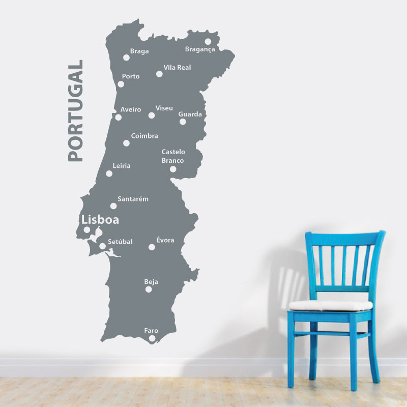 Mapa Setubal Portugal de parede