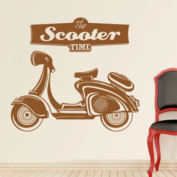 Scooter em vinil autocolante de parede decorativo.