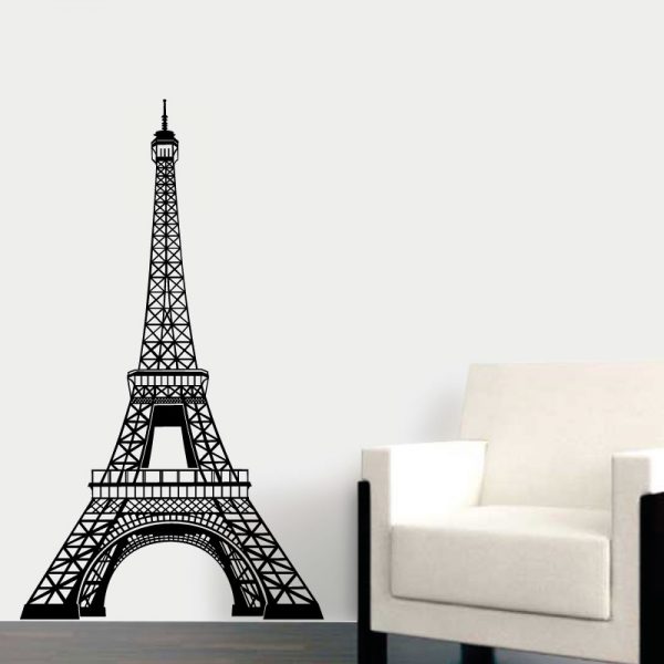 Torre Eiffel autocolante de parede decorativo. Autocolante fácil de aplicar