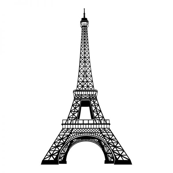 Torre Eiffel autocolante de parede decorativo. Autocolante fácil de aplicar