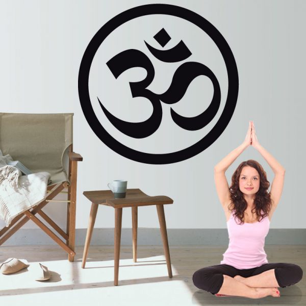 Yoga OM símbolo, autocolante de parede decorativo