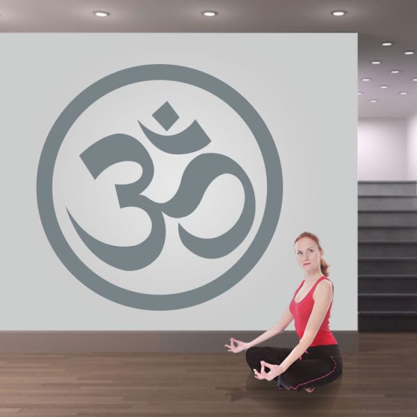 Yoga OM símbolo, autocolante de parede decorativo