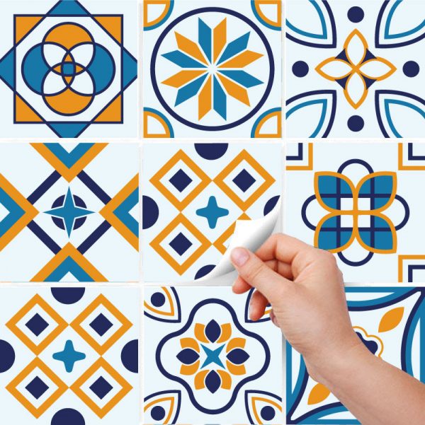Azulejos geométricos Portugueses (Pack de 30 unidades) em vinil autocolante decorativo
