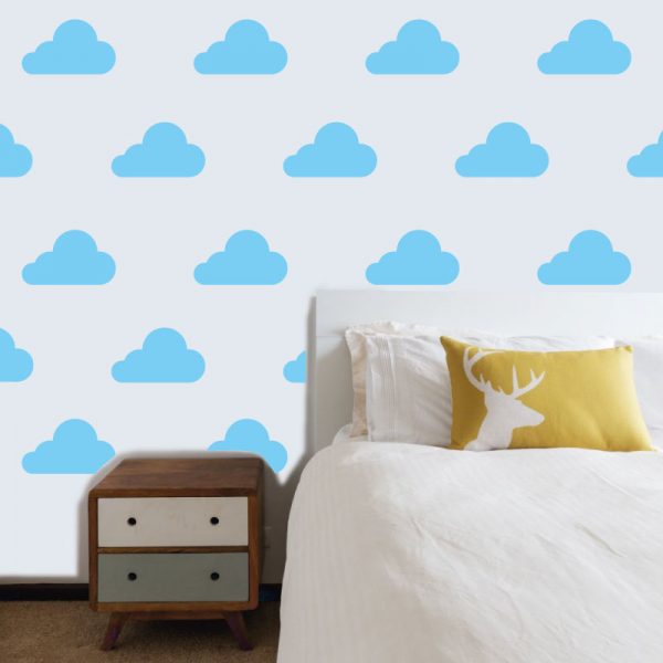 Pack autocolante decorativo nuvens para decoração infantil.