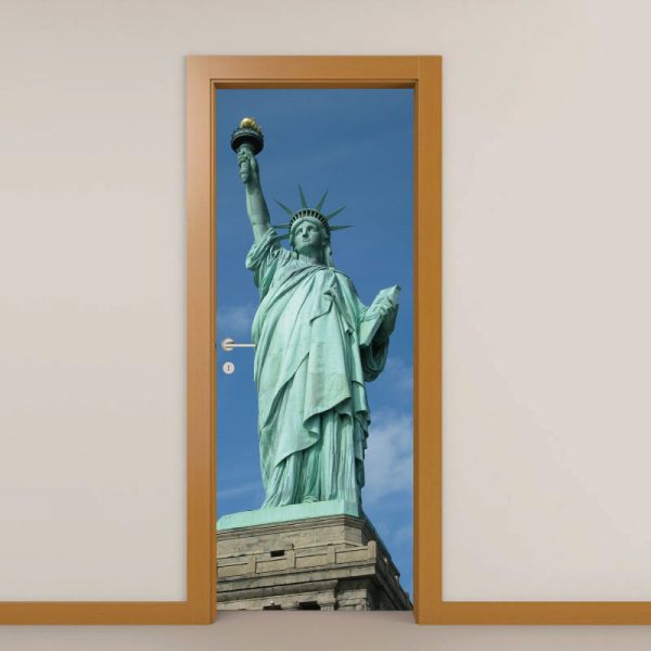 Estatua da liberdade Porta, em vinil autocolante decorativo para portas e paredes