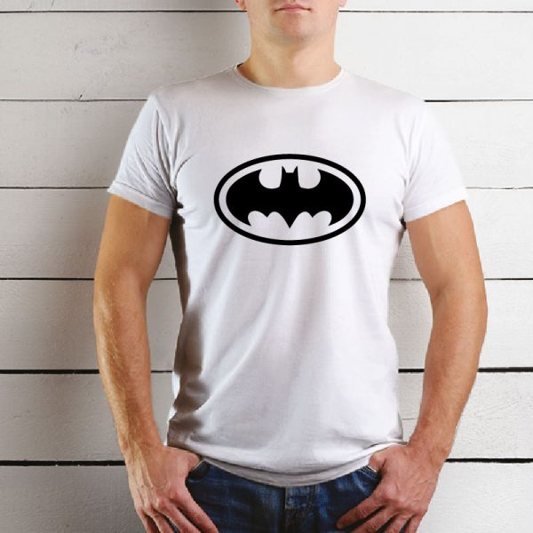 T-shirt Batman, unissexo 100% Algodão, moderna e básica de manga curta com visual contemporâneo