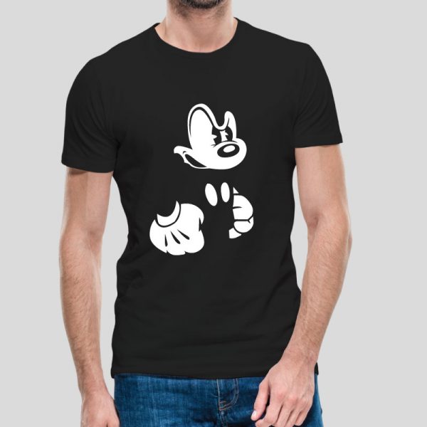 T-shirt Mickey irritado, unissexo 100% Algodão, moderna e básica de manga curta com visual contemporâneo