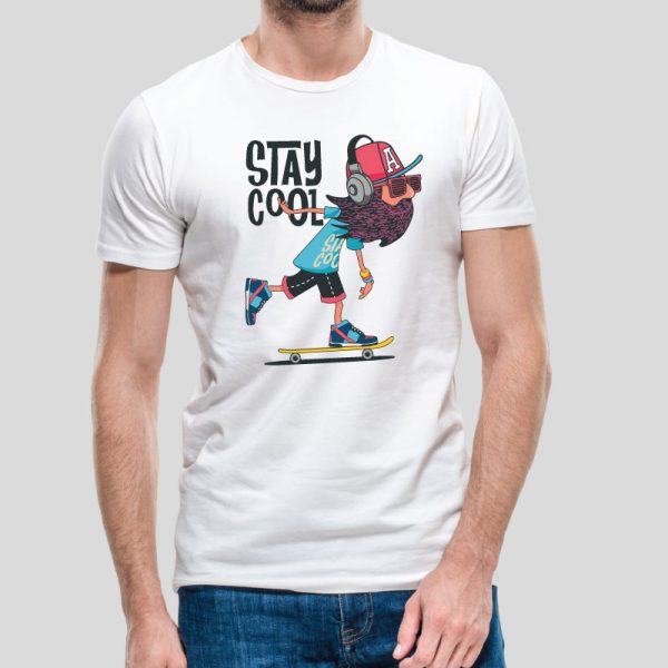T-shirt Stay Cool. unissexo 100% Algodão, moderna e básica de manga curta com visual contemporâneo