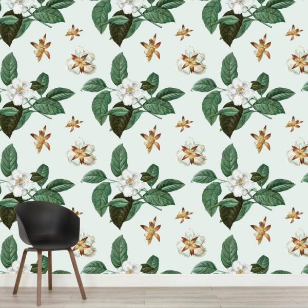 Papel de parede padrão Floral vintage em vinil autocolante decorativo
