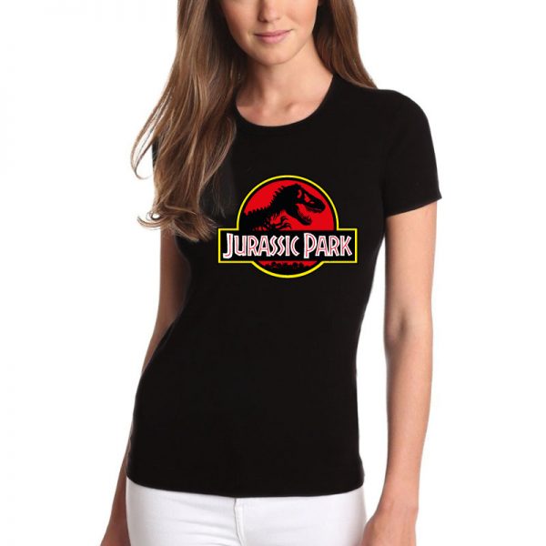 T-shirt Jurassic Park unissexo 100% Algodão, moderna e básica de manga curta com visual contemporâneo