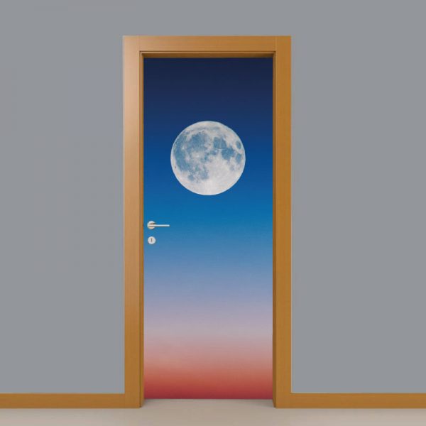 Lua cheia, autocolante decorativo para portas e paredes