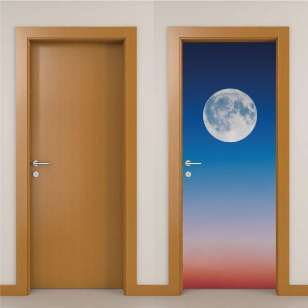Lua cheia, autocolante decorativo para portas e paredes