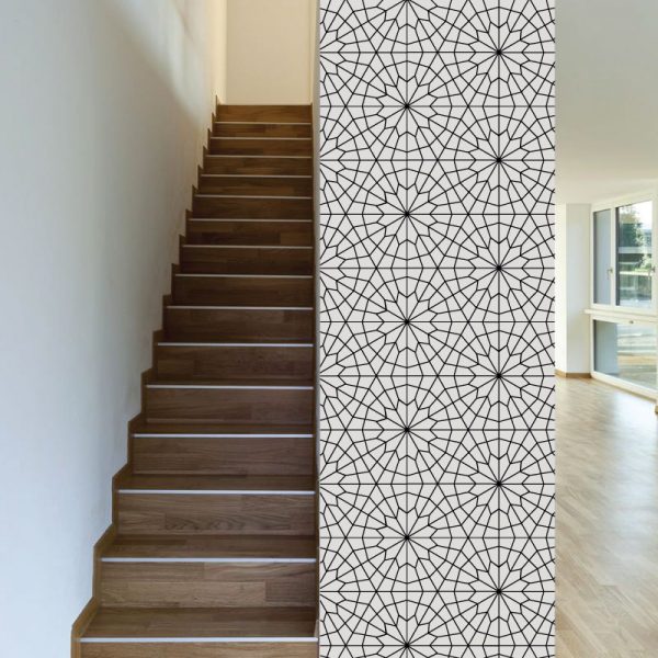 Papel de parede Estrelas em linha geométrico em vinil autocolante decorativo