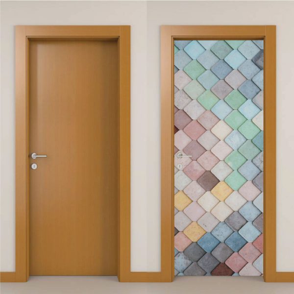 Pedras coloridas, autocolante decorativo para portas e paredes