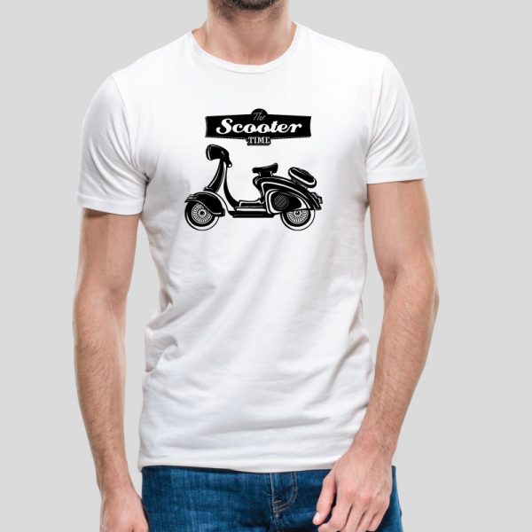 T-shirt Scooter Time. T-Shirts unissexo 100% Algodão, moderna e básica de manga curta com visual contemporâneo
