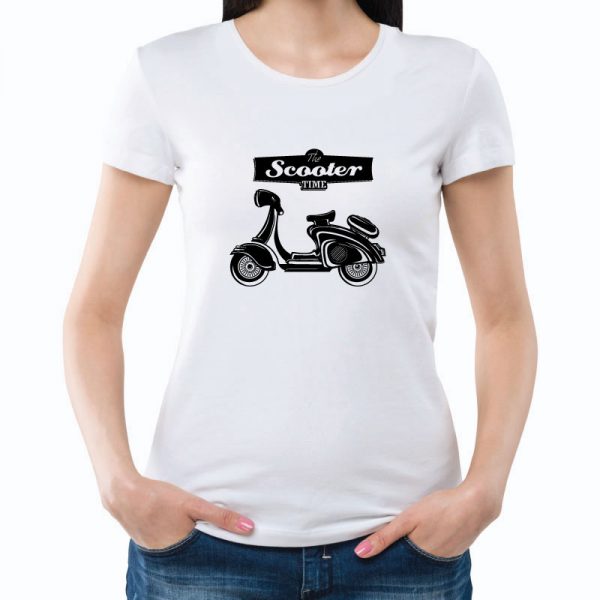 T-shirt Scooter Time. T-Shirts unissexo 100% Algodão, moderna e básica de manga curta com visual contemporâneo