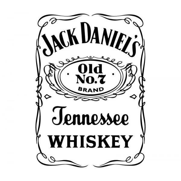 Jack Daniels autocolante em vinil decorativo de parede. Autocolante para fans de bom whisky