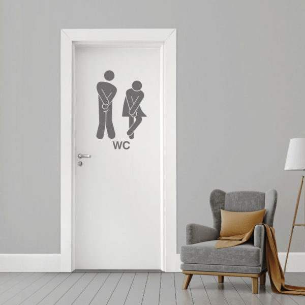 Símbolos para casa de banho autocolante decorativo para portas e paredes